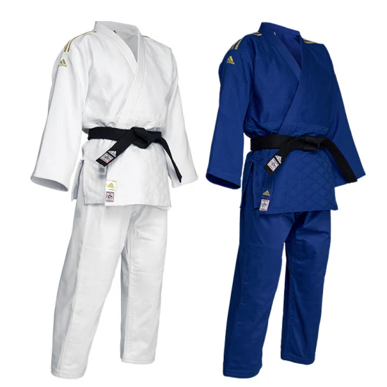 Judogi Adidas J730 IJF Champion III con strisce oro bianco - immagine 4