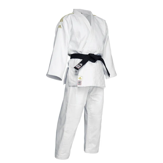 Judogi Adidas J730 IJF Champion III con strisce oro bianco - immagine 2