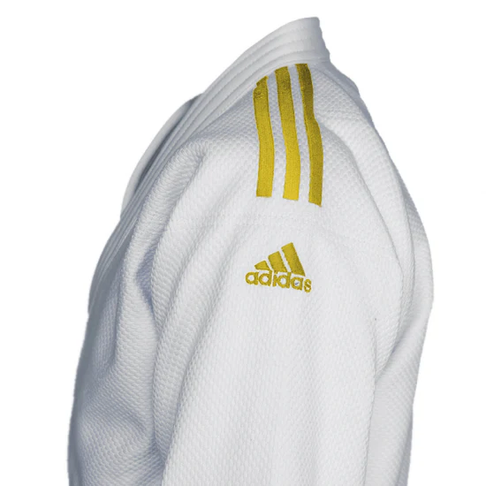 Judogi Adidas J730 IJF Champion III con strisce oro bianco - immagine 3